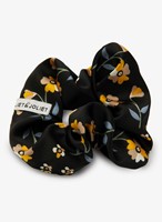 Scrunchie bloemenprint Violetta zwart