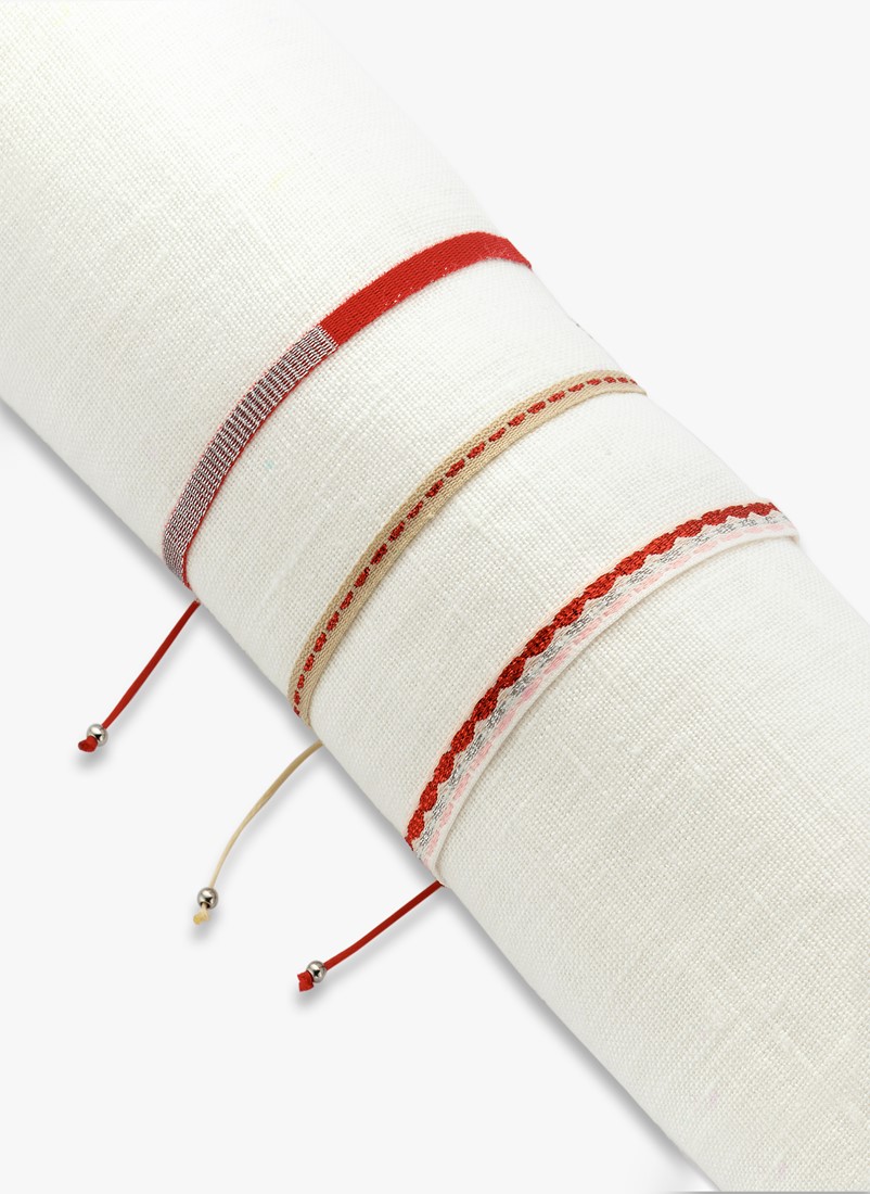 halfgeleider Couscous krans Handgeweven armbandjes set Gia rood Liet & Joliet