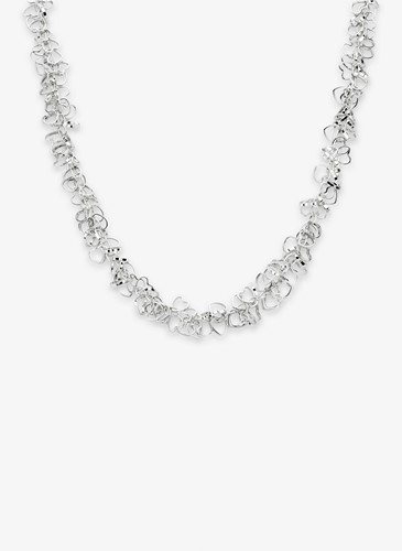 Schakel ketting Mae hartjes silver plated